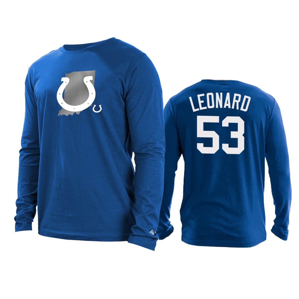 colts darius leonard royal state long sleeve t shirt