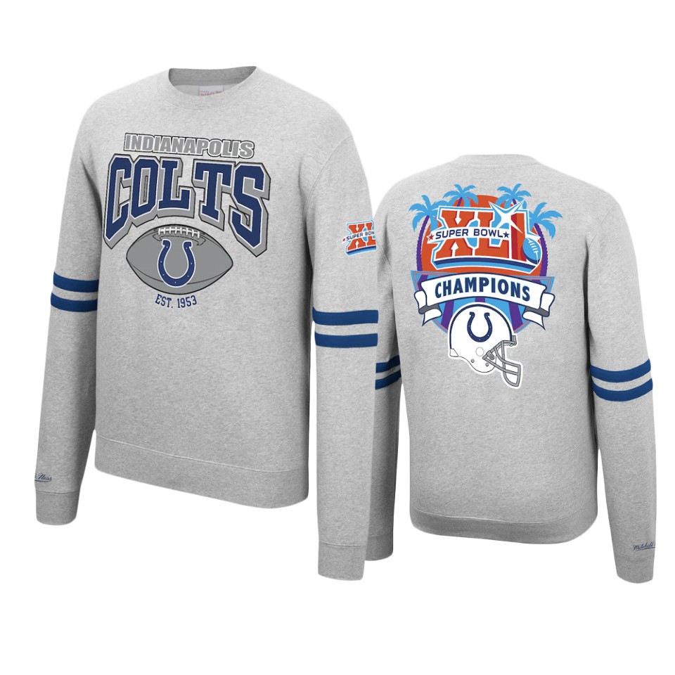 colts heathered gray allover fleece pullover sweatshirt