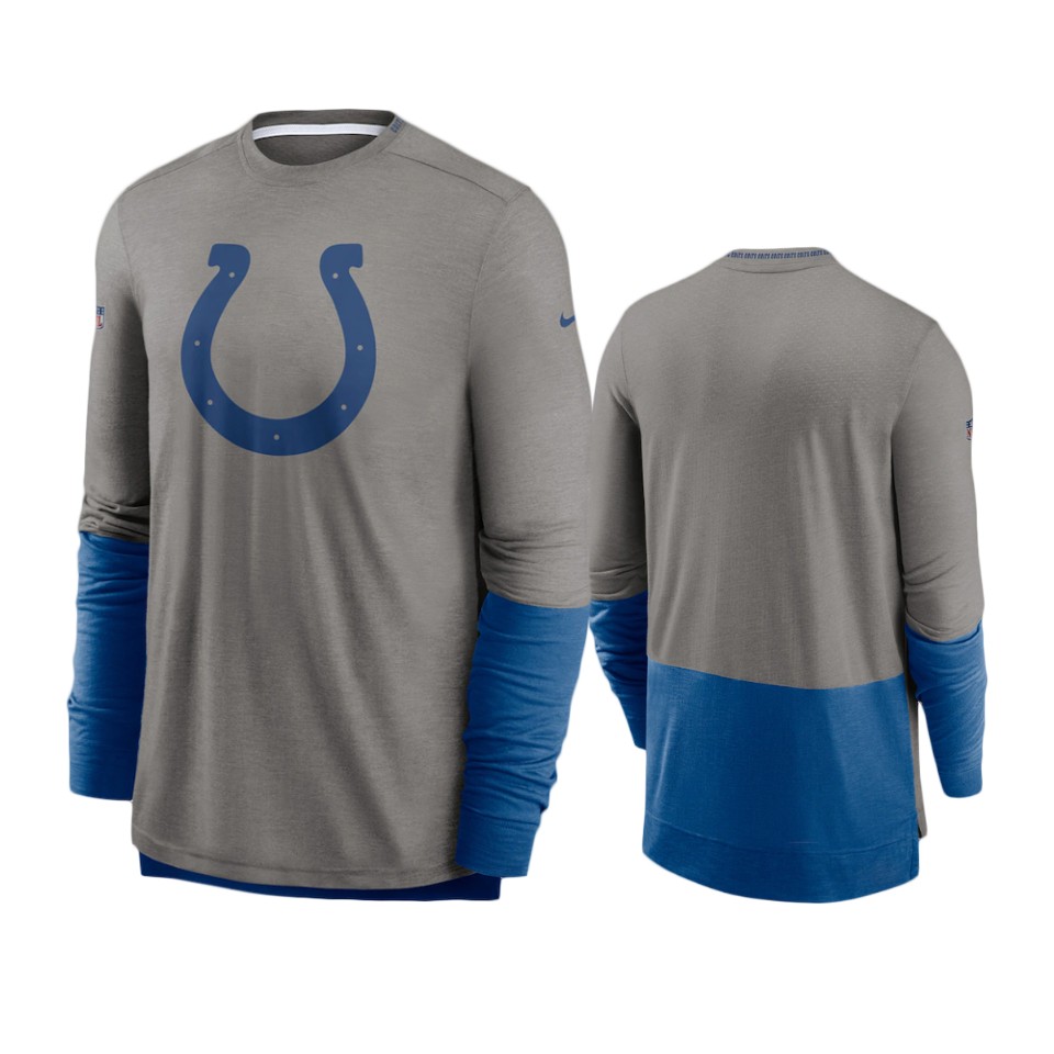 colts heathered gray royal sideline player performance t shirt 0a