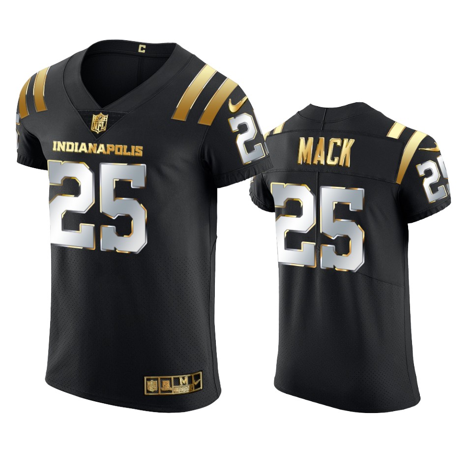 colts marlon mack black golden edition elite jersey
