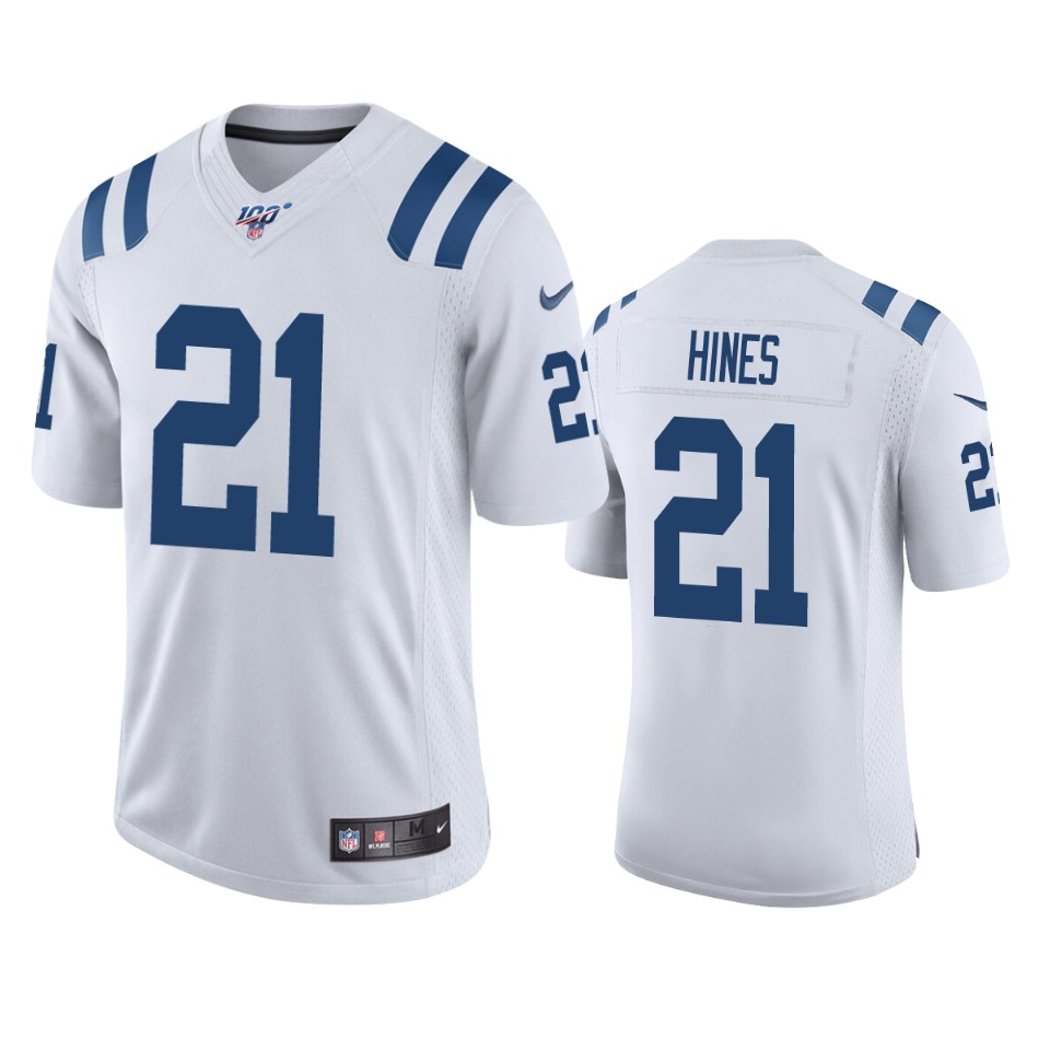colts nyheim hines white limited 100th season jersey