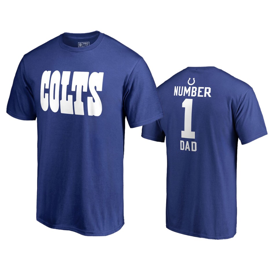 colts royal 2019 father's day number 1 dad t shirt