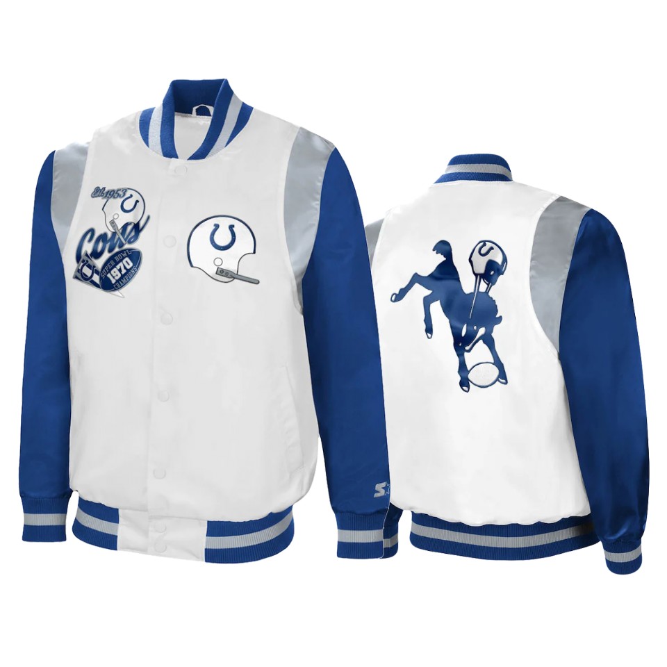 colts white royal retro the all american full snap jacket