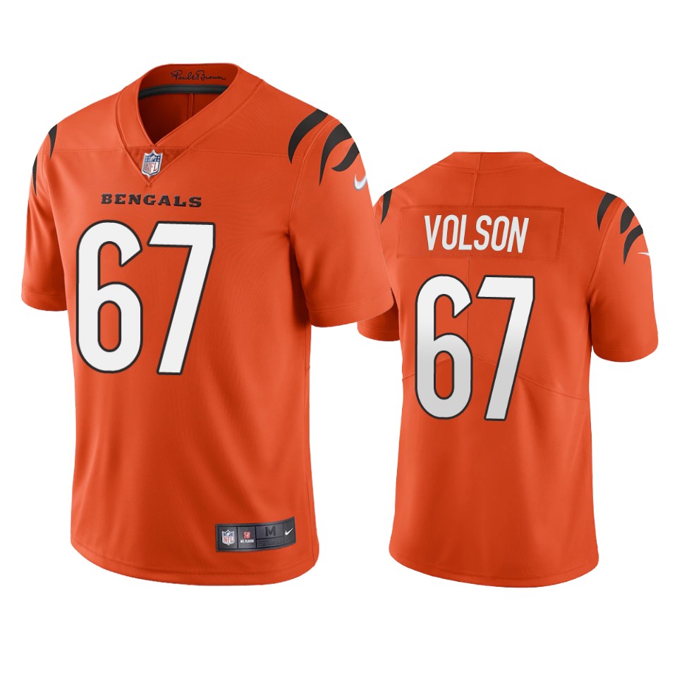 cordell volson bengals orange vapor jersey