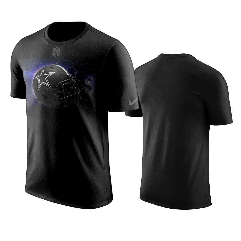 cowboys black helmet t shirt