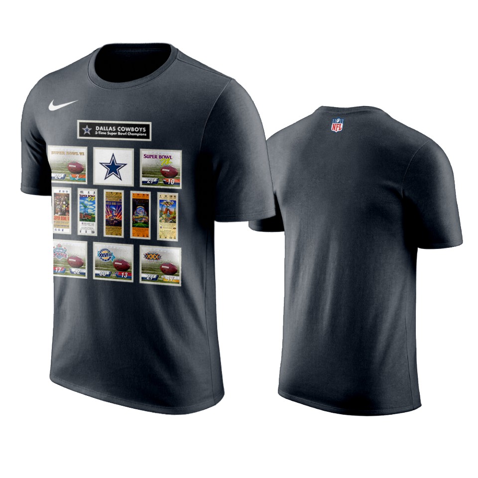 cowboys black super bowl champions ticket and photo collage t shirt