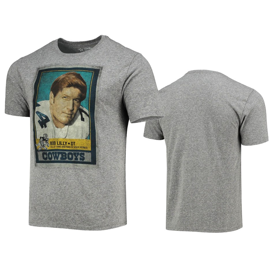 cowboys bob lilly player graphic heathered gray retired player t shirt