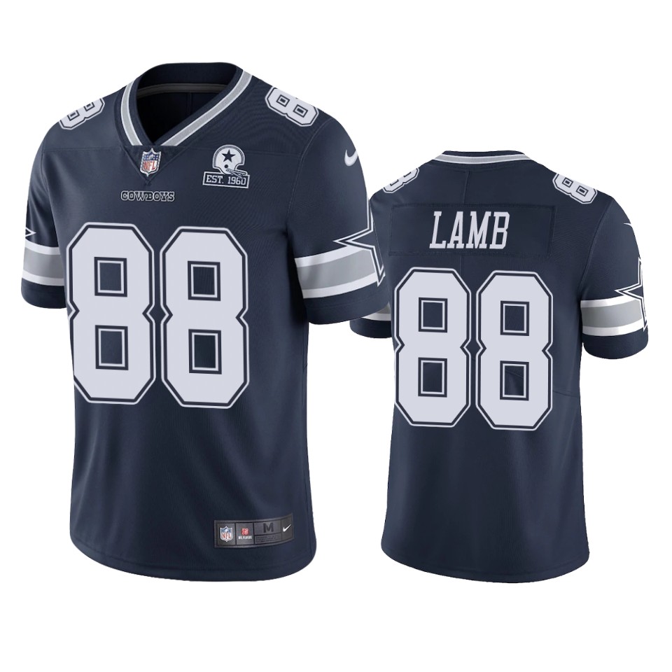 cowboys ceedee lamb navy 60th anniversary vapor limited jersey