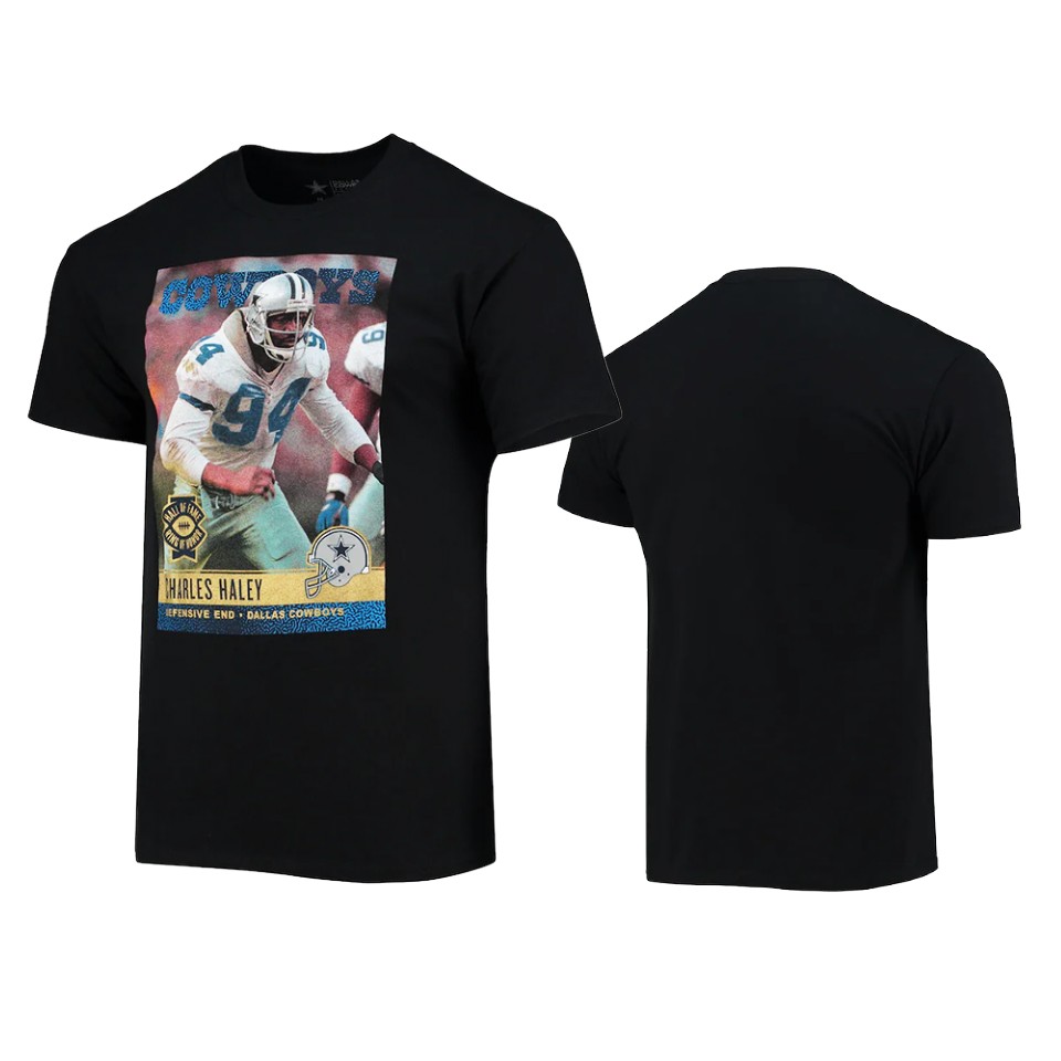 cowboys charles haley player graphic black retired player t shirt