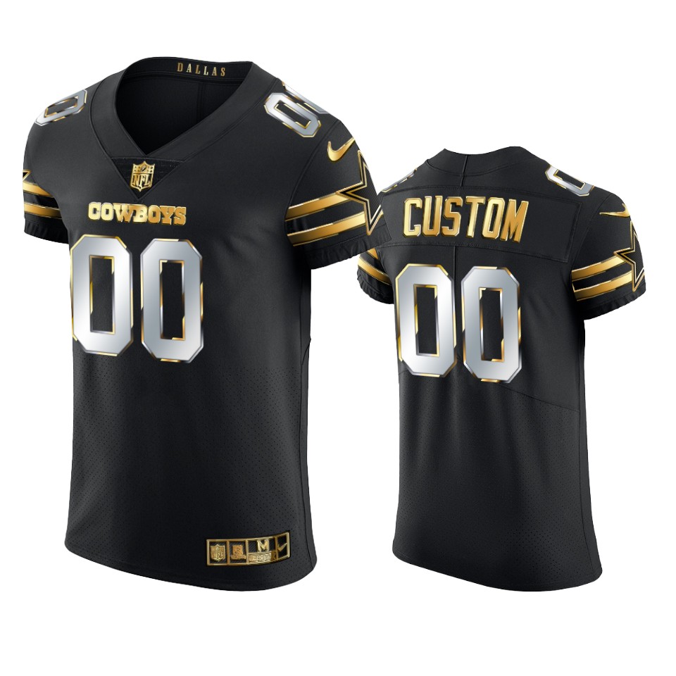cowboys custom black 2020 21 golden edition elite jersey