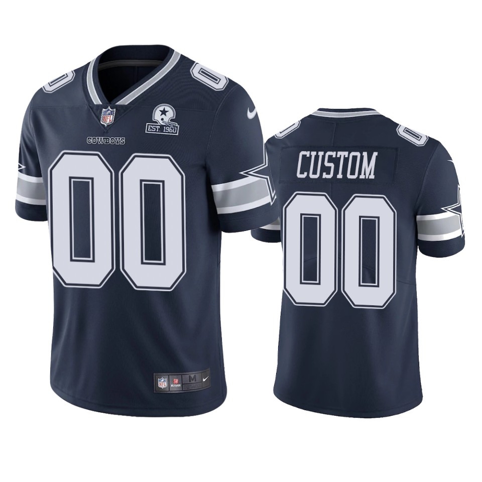 cowboys custom navy 60th anniversary vapor limited jersey