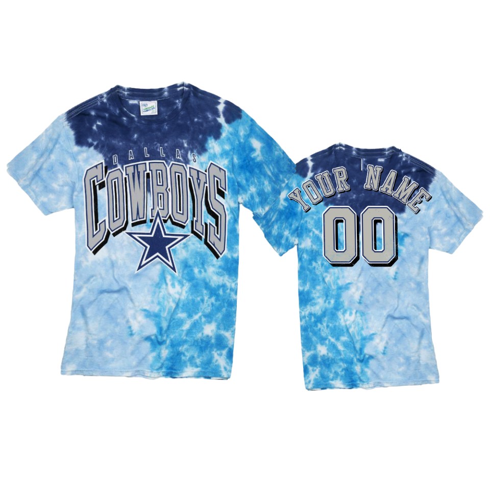 cowboys custom royal tri dye t shirt