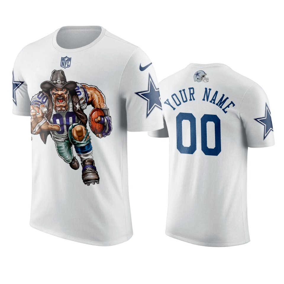cowboys custom white crusher cowboy t shirt