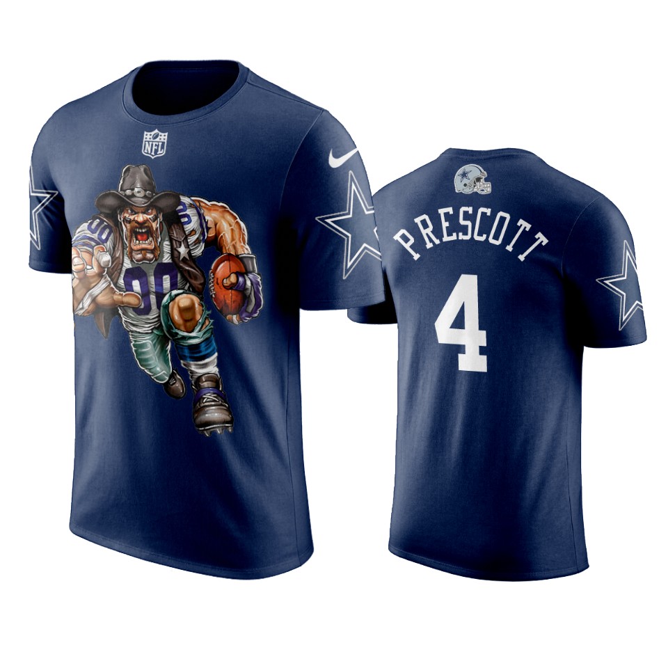 cowboys dak prescott navy crusher cowboy t shirt