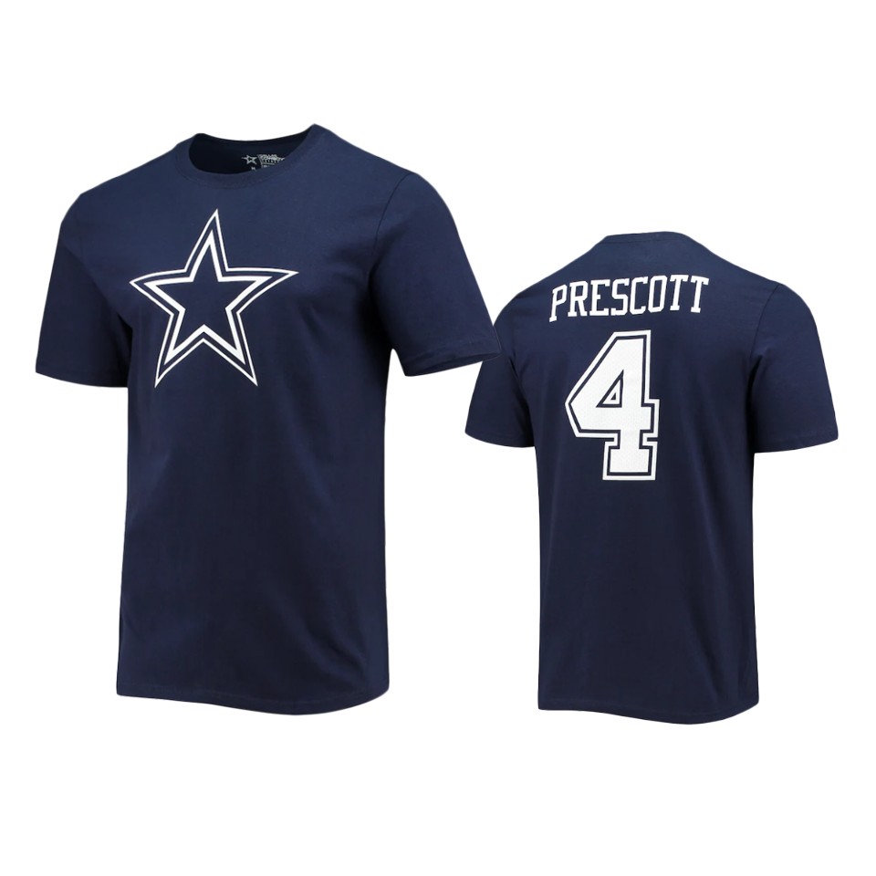 cowboys dak prescott navy player icon t shirt