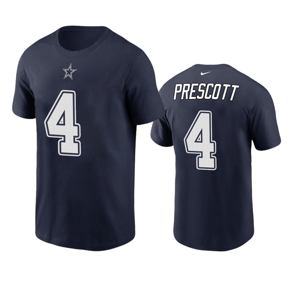 cowboys dak prescott nikenavy t shirt
