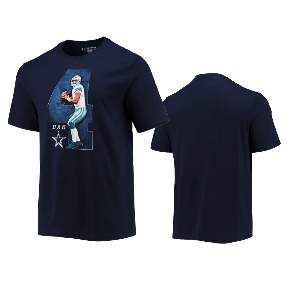 cowboys dak prescott player graphic navy t shirt