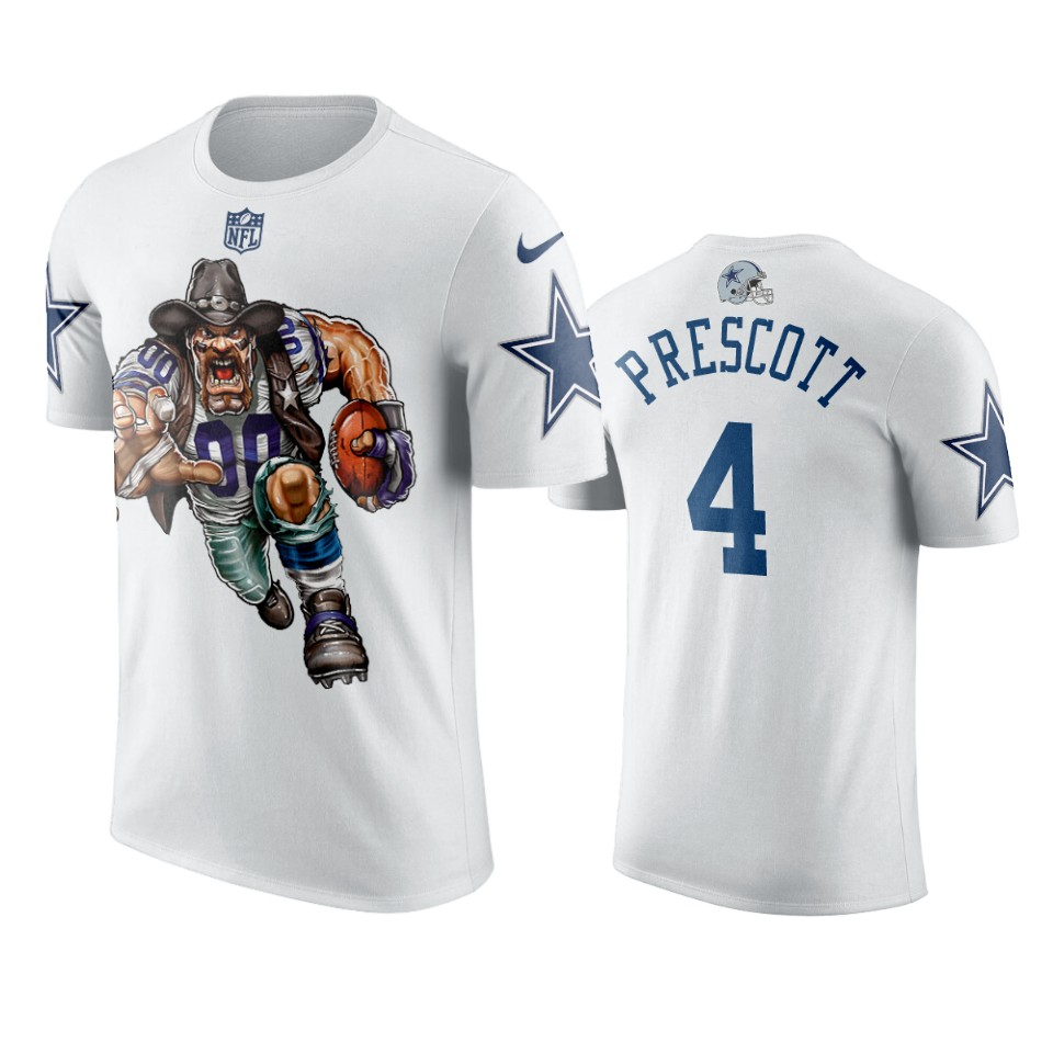 cowboys dak prescott white crusher cowboy t shirt
