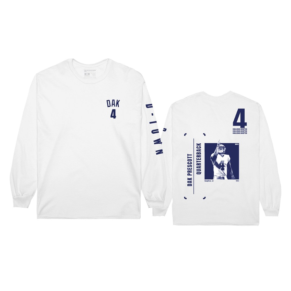 cowboys dak prescott white player graphic long sleeve t shirt