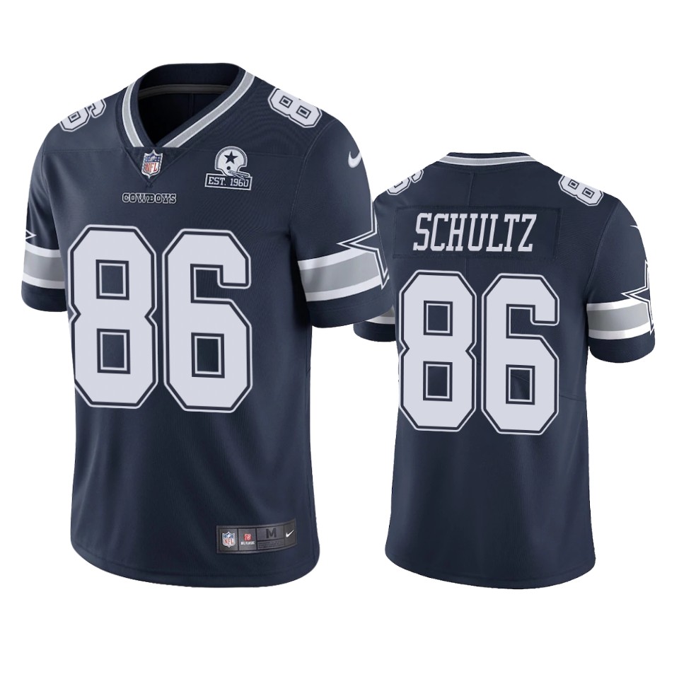 cowboys dalton schultz navy 60th anniversary vapor limited jersey
