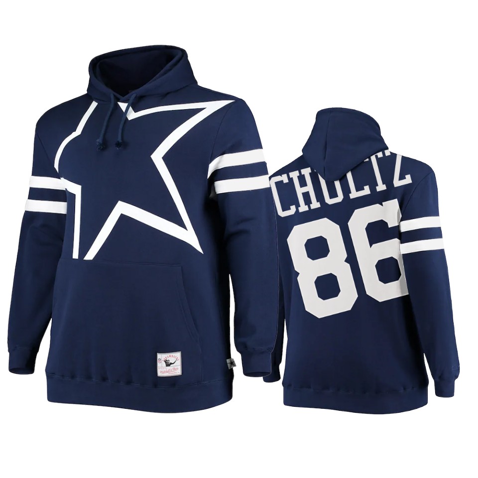 cowboys dalton schultz navy big face hoodie