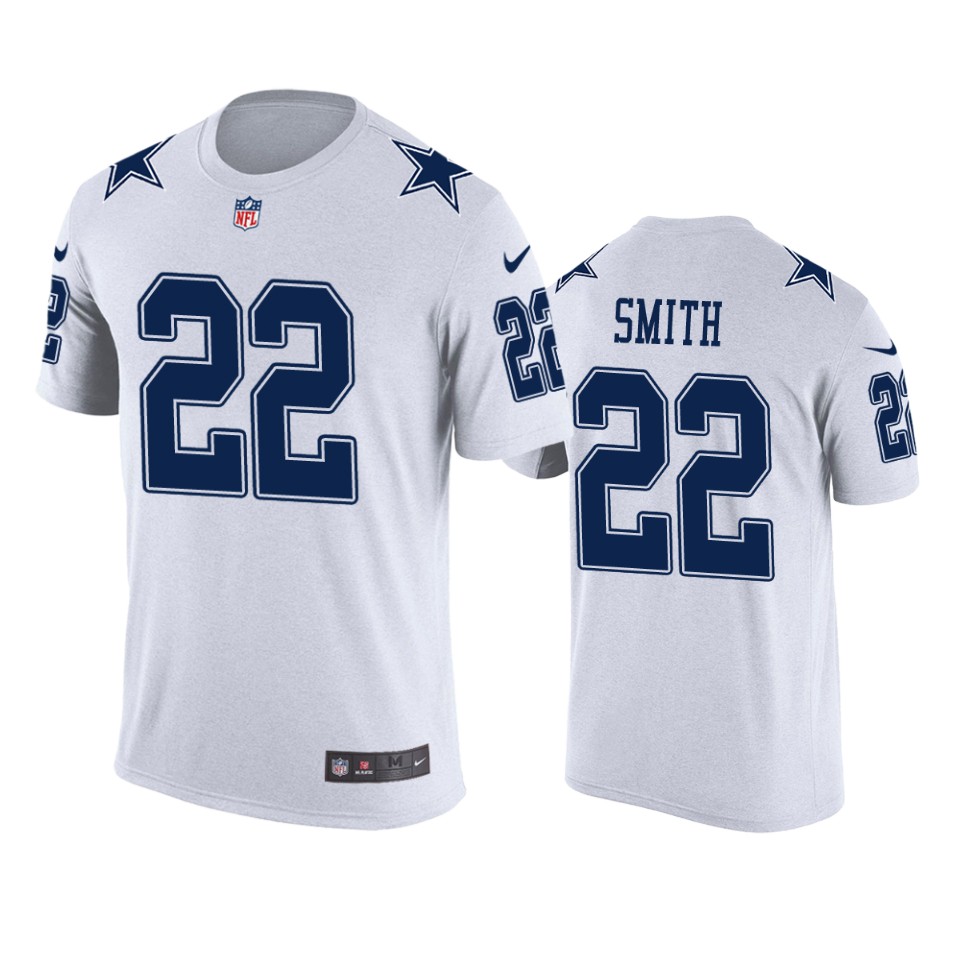 cowboys emmitt smith white color rush t shirt
