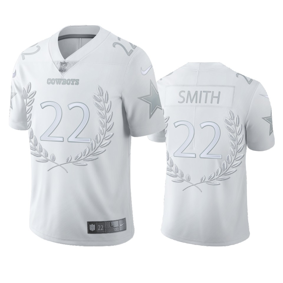 cowboys emmitt smith white platinum limited jersey
