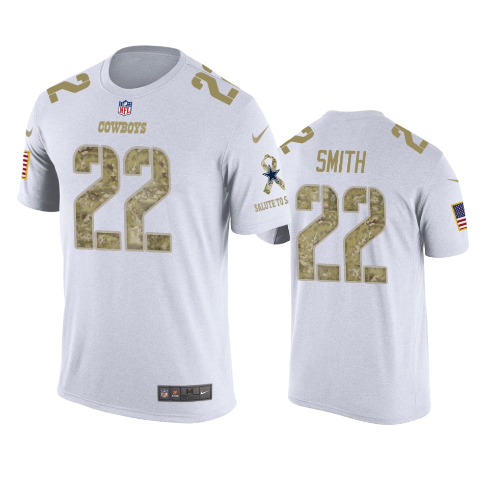 cowboys emmitt smith white salute to service t shirt