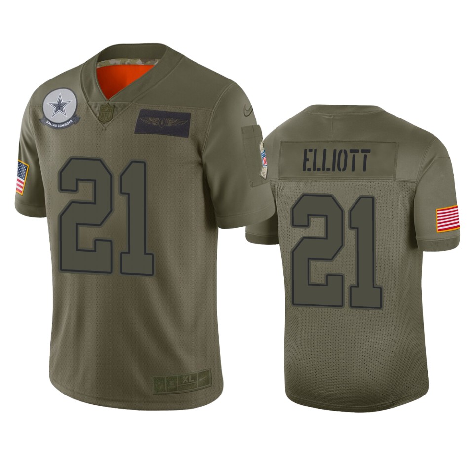 cowboys ezekiel elliott camo limited 2019 salute to service jersey