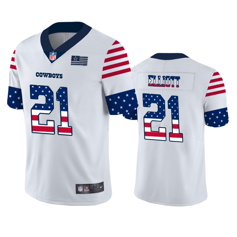 cowboys ezekiel elliott white independence day vapor jersey
