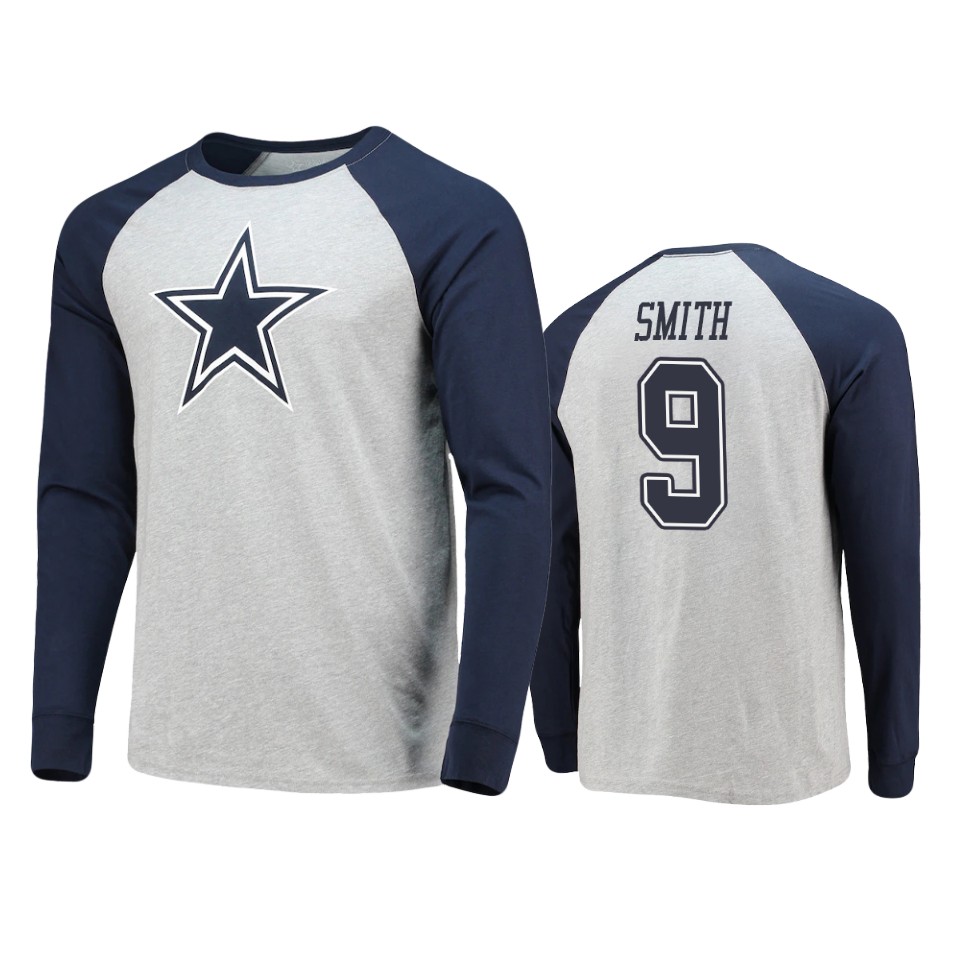 cowboys jaylon smith navy gray team logo powell raglan t shirt