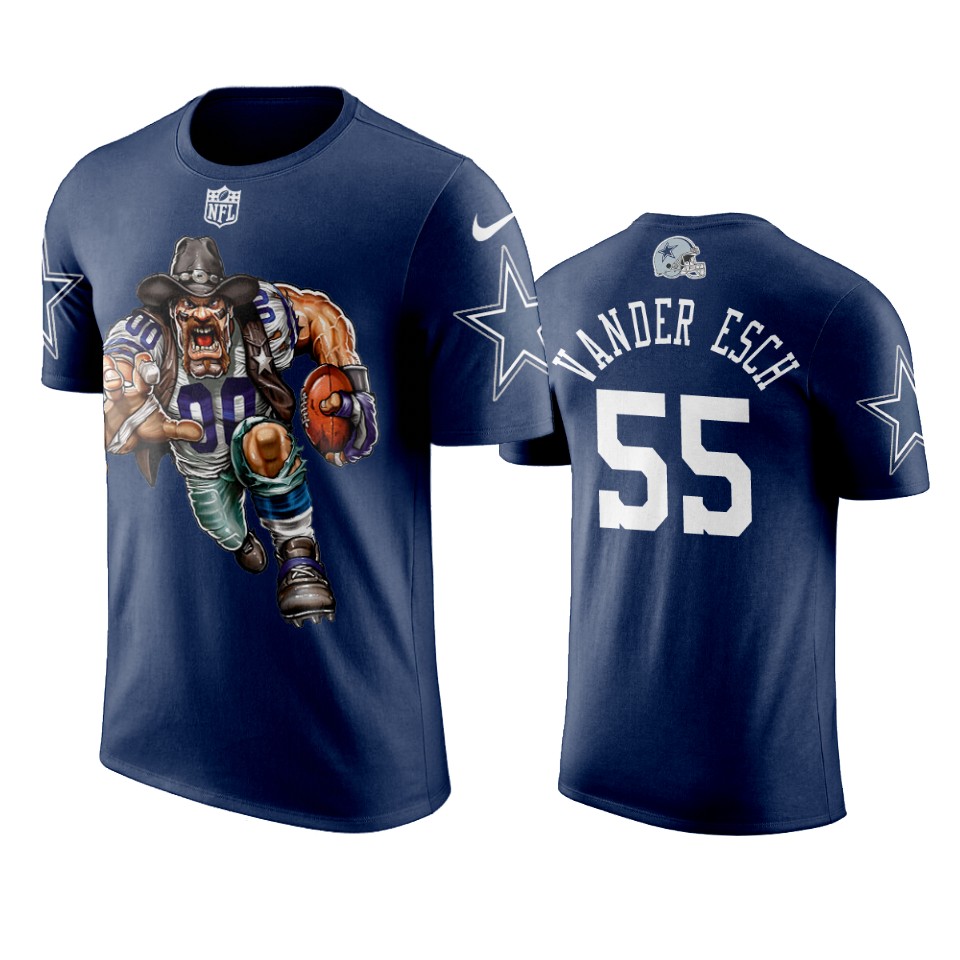 cowboys leighton vander esch navy crusher cowboy t shirt