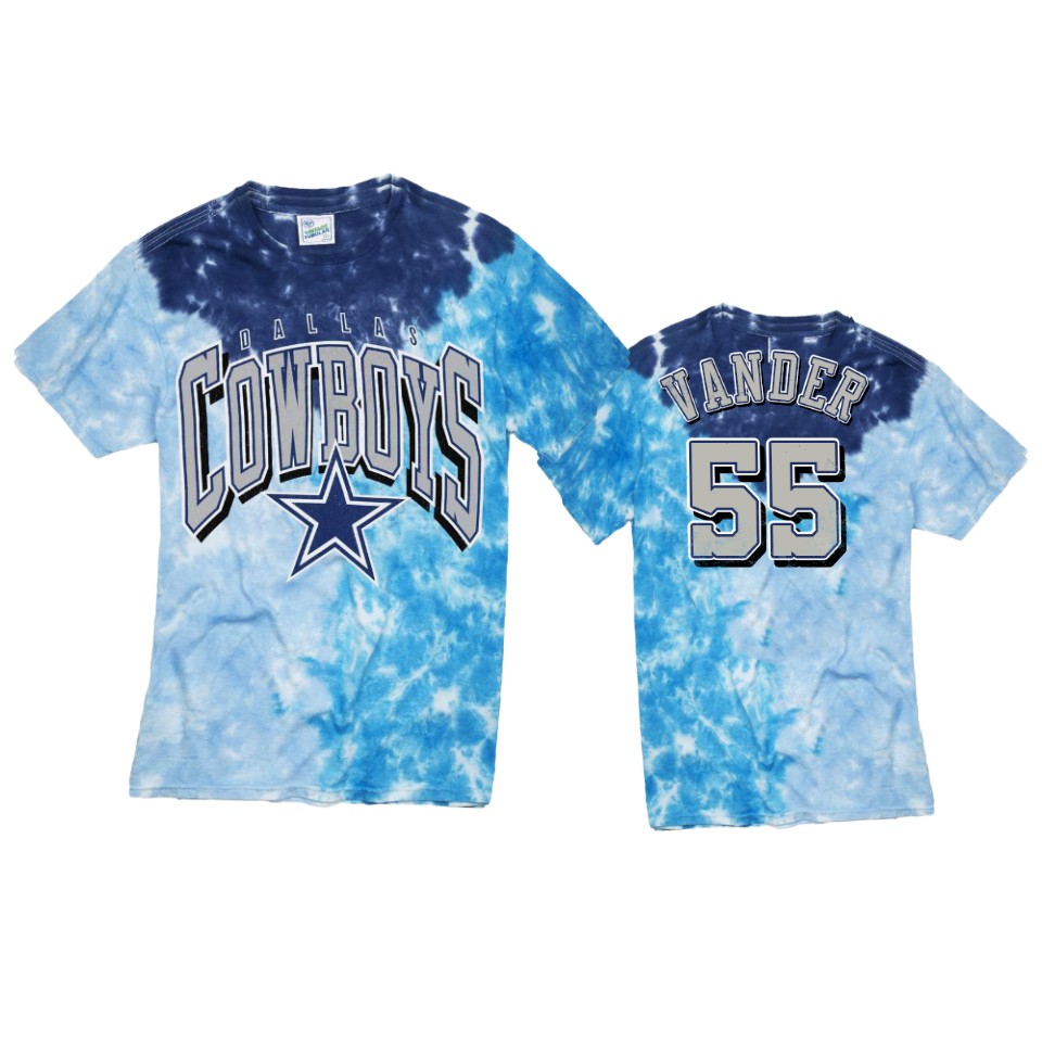 cowboys leighton vander esch royal tri dye t shirt