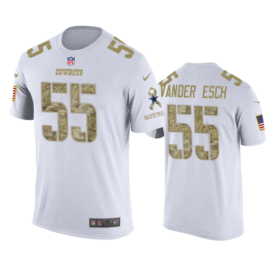 cowboys leighton vander esch white salute to service t shirt