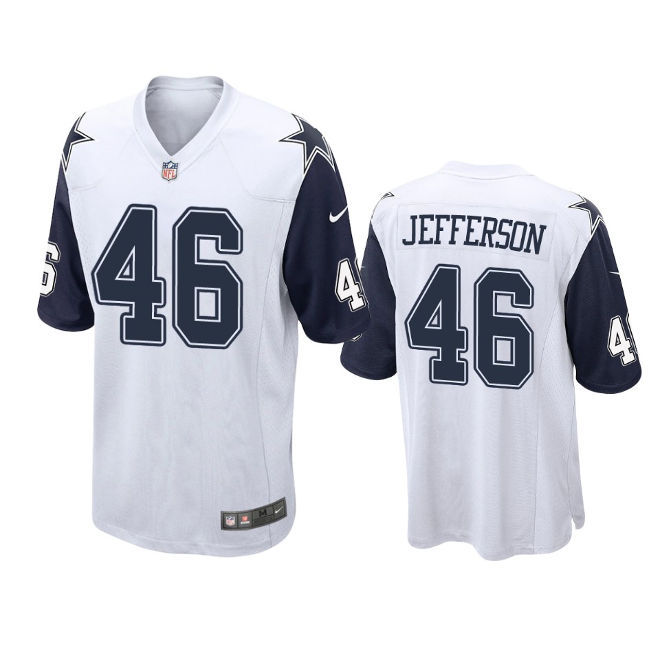 cowboys malik jefferson alternate game white jersey 0a