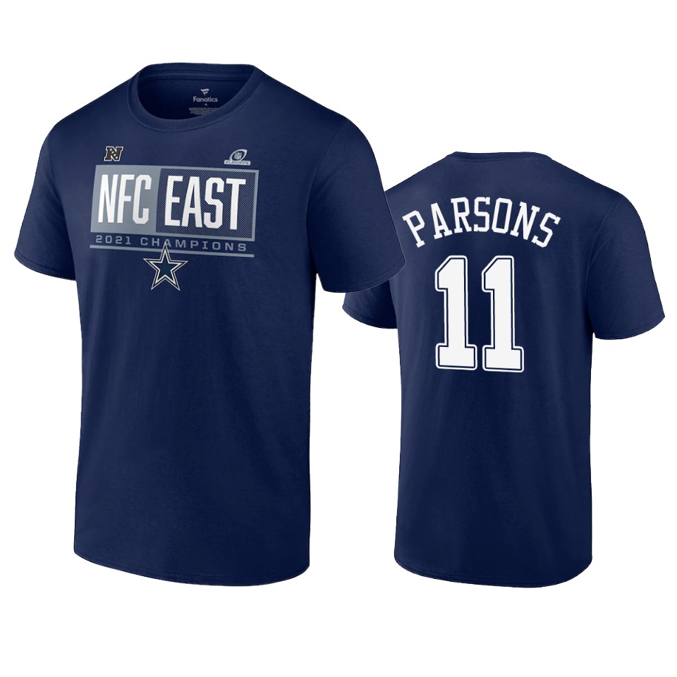 cowboys micah parsons navy 2021 nfc east division champions blocked favorite t shirt