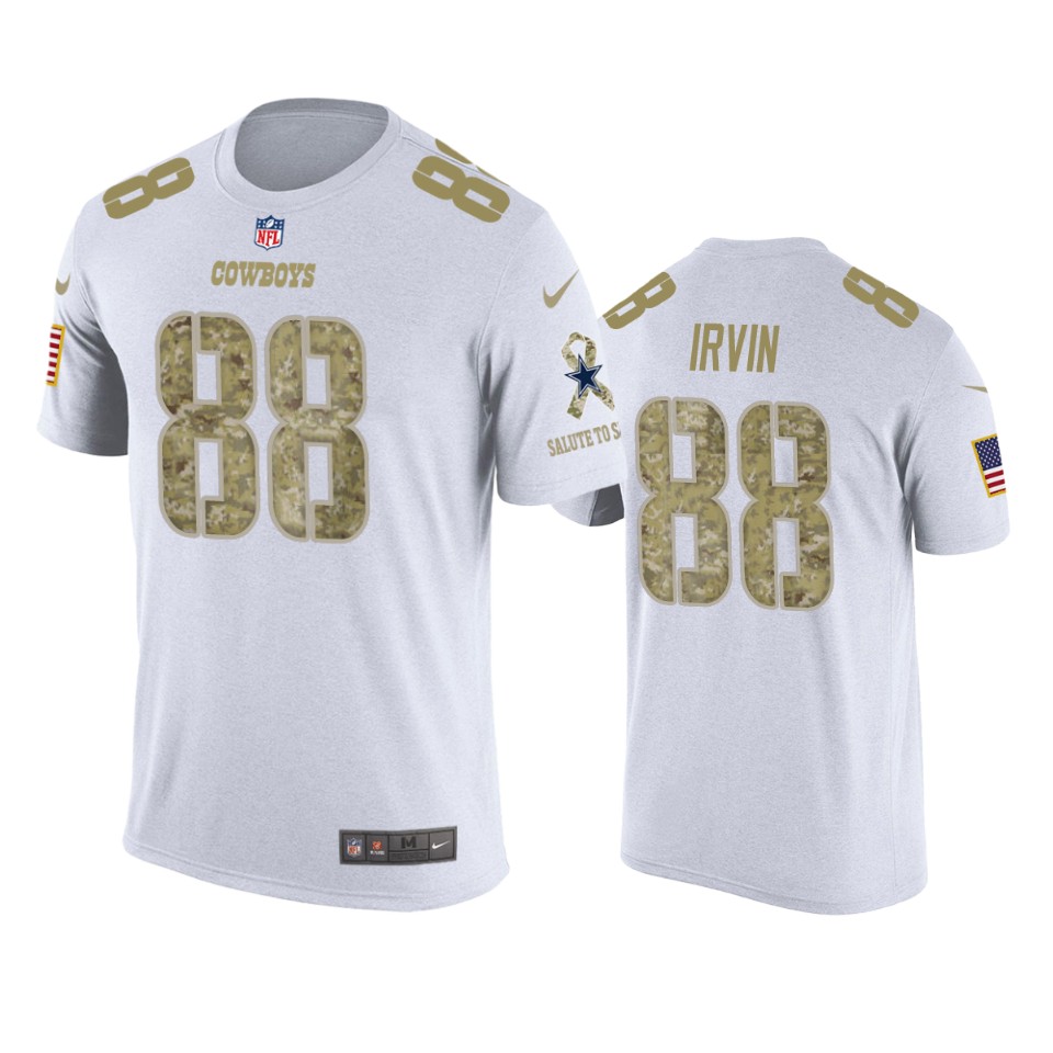 cowboys michael irvin white salute to service t shirt