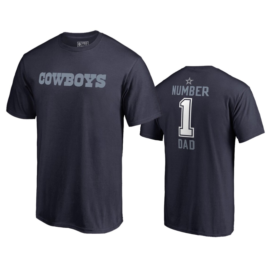 cowboys navy 2019 father's day number 1 dad t shirt
