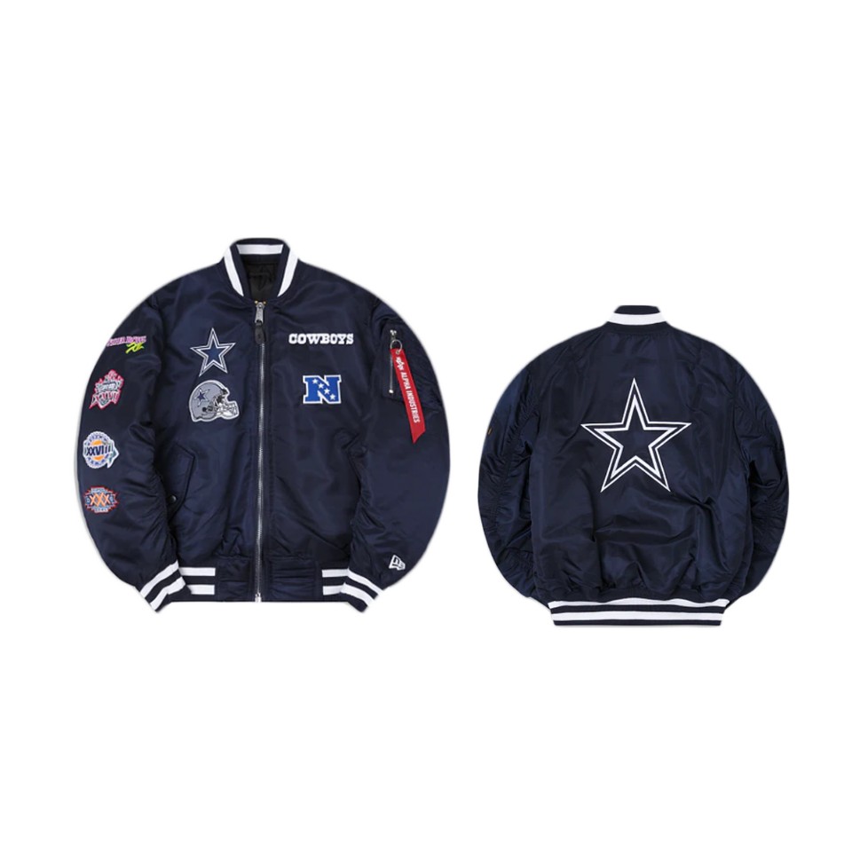 cowboys navy alpha industries ma 1 bomber jacket