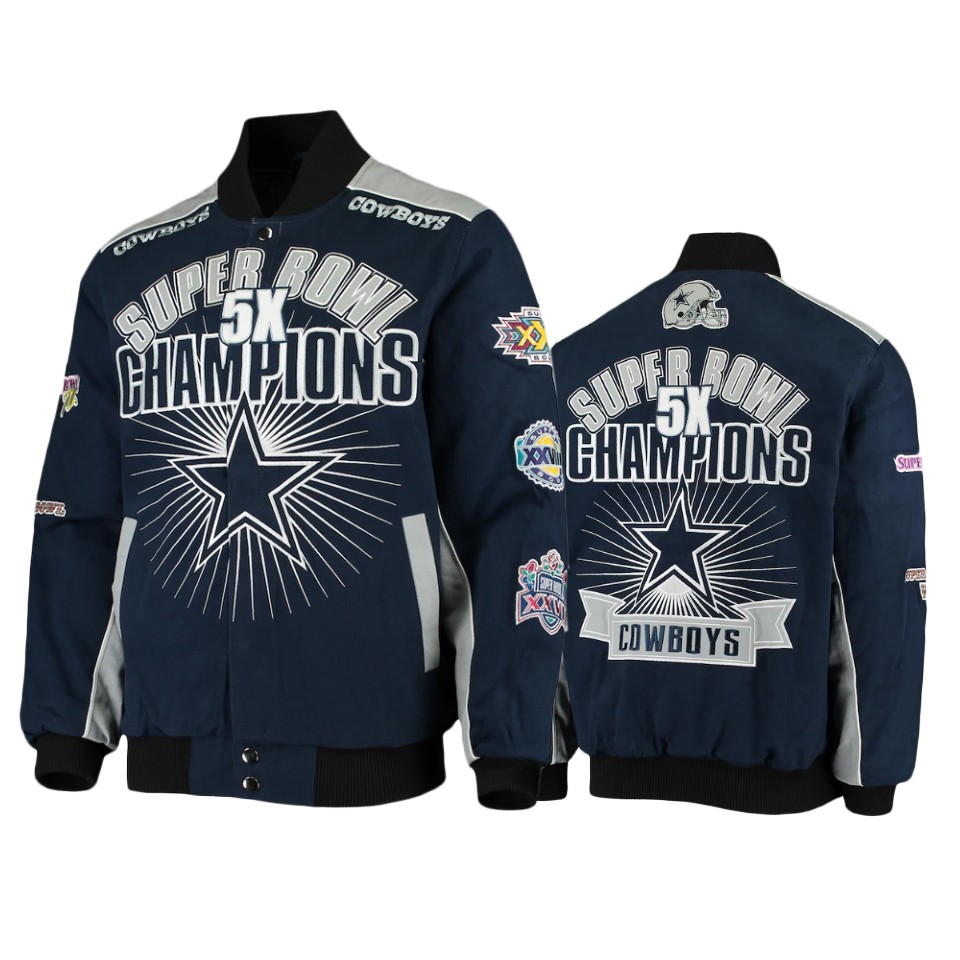 cowboys navy extreme triumph commemorative full snap jacket