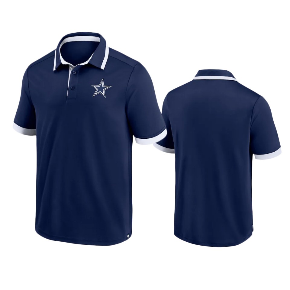 cowboys navy tipped polo