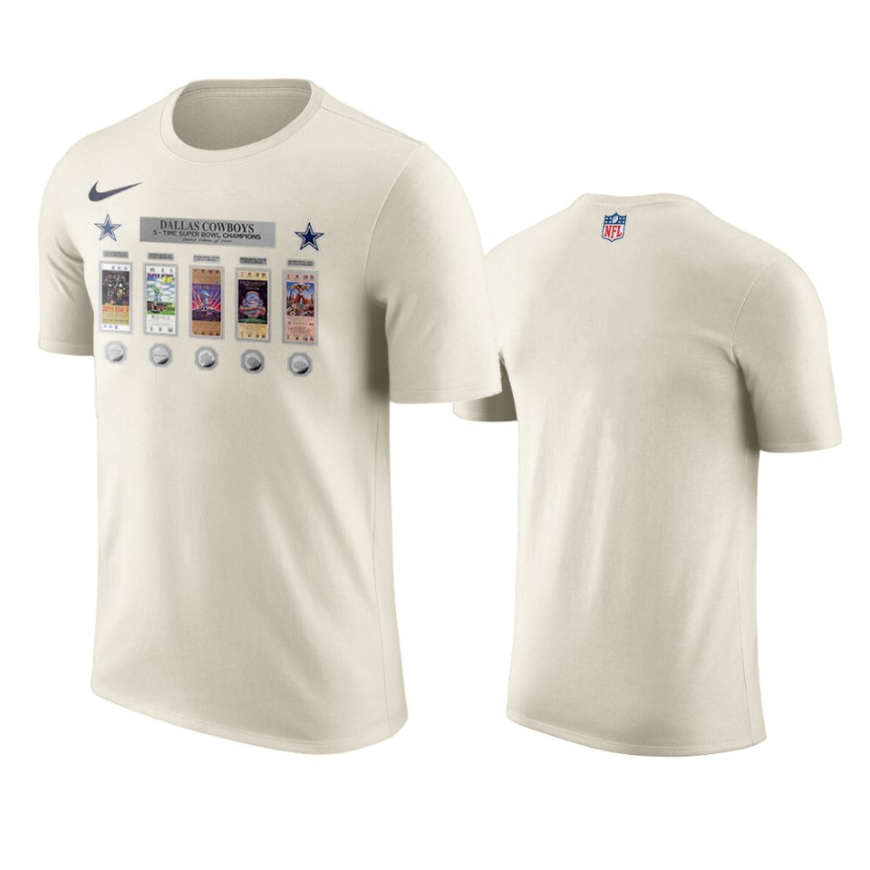 cowboys white super bowl champions ticket and coin collage t shirt