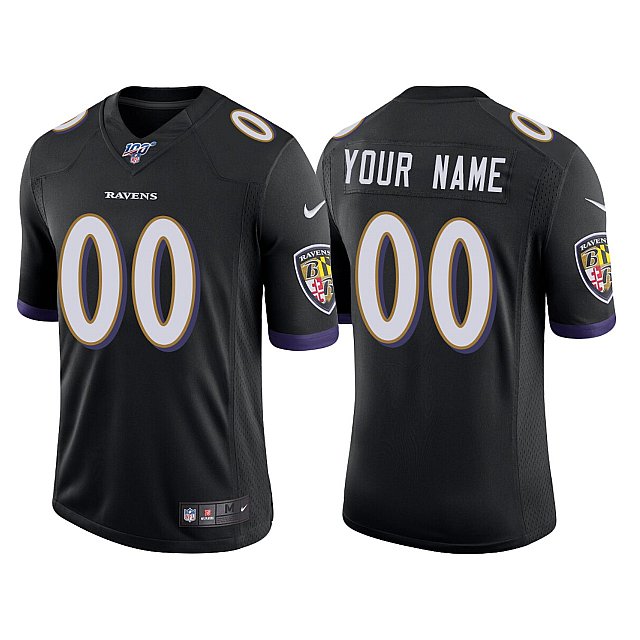custom-100th-season-baltimore-ravens-black-limited-jersey-middle