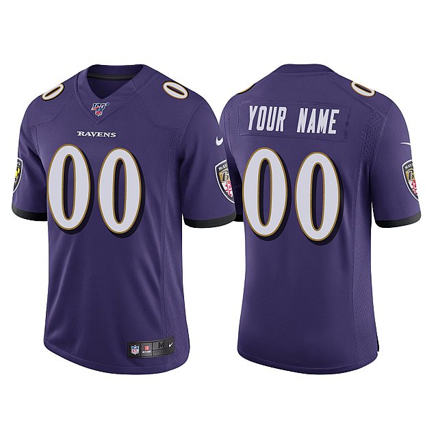 custom-100th-season-baltimore-ravens-purple-vapor-limited-jersey-middle