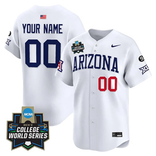 custom Men's Arizona Wildcats 2025 World Series Vapor Premier Limited Jersey - All Stitched White