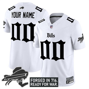 custom Men's Bills New York Patch Vapor Limited Jersey - All Stitched White