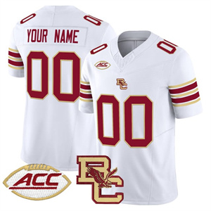 custom Men's Boston College Eagles 2025 Vapor Limited Jersey - All Stitched White