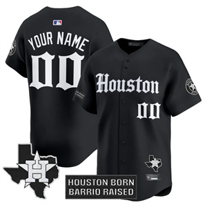custom Men's Houston Astros 2025 City Connect Texas Patch Vapor Premier Limited Jersey - All Stitched Black