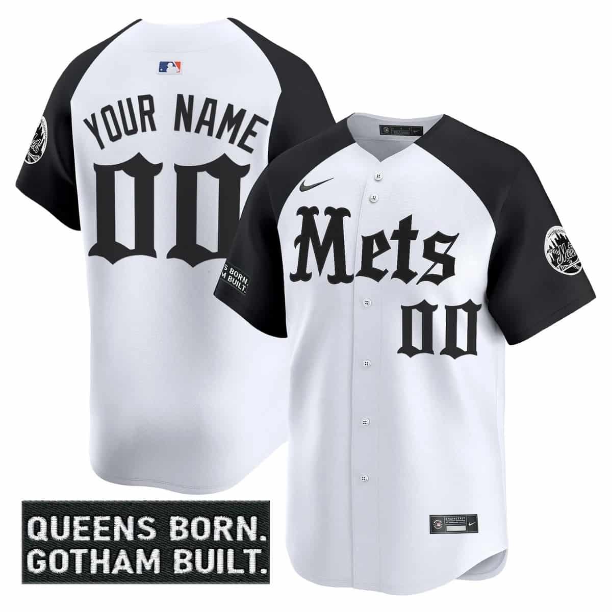 custom Men's New York Mets 'Gotham Gothic Edition' Vapor Premier Limited Jersey - All Stitched Alternate