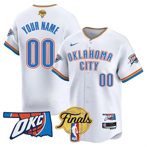 custom Men's Oklahoma City Thunder Baseball Jersey - Final Patch - All Stitched Association 1